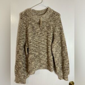 a.n.a Womens Mock Neck Long Sleeve Pullover Sweater brown Size XL